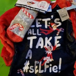 Girls 2 PC pajamas with cozy socks